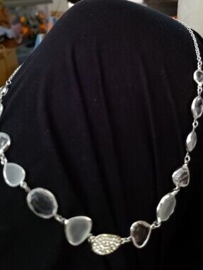 Time And Tru Silver Tone Linked Stone Necklace - Women Jewelry